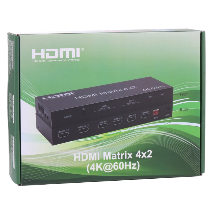 HDMI 4x2 conmutador / divisor de matriz con Controlador remoto Soporte ARC / MHL / 4KX2K / 3D 4 Puertos Entrada HDMI 2 Puertos HDMI Salida