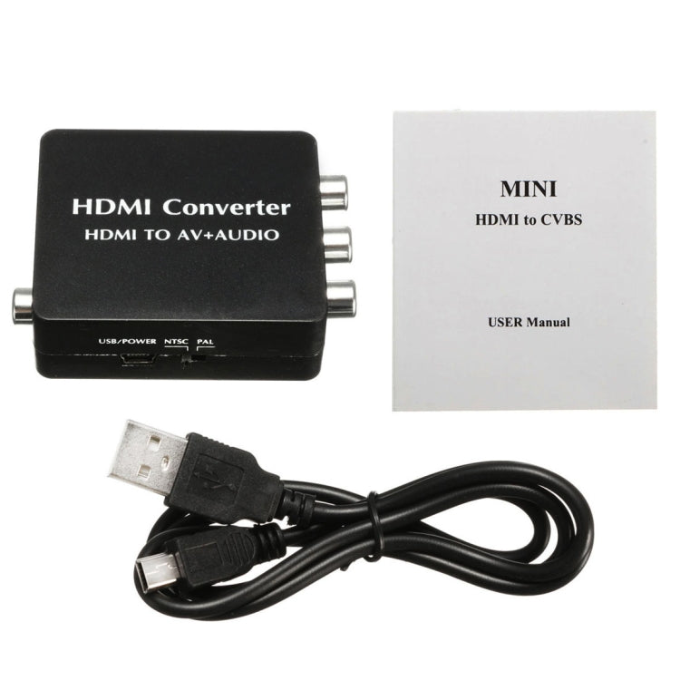 HDMI to AV Audio Converter Support Coaxial Audio SPDIF NTSC PAL Composite Video HDMI to 3RCA Adapter For TV / PC / PS3 / Blue-ray DVD