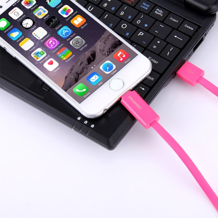 HAWEEL 2 in 1 Micro USB and 8 Pin to USB Data Sync Charging Cable for iPhone Galaxy Huawei Xiaomi LG HTC and Other Smartphones Length: 1m (Magenta)