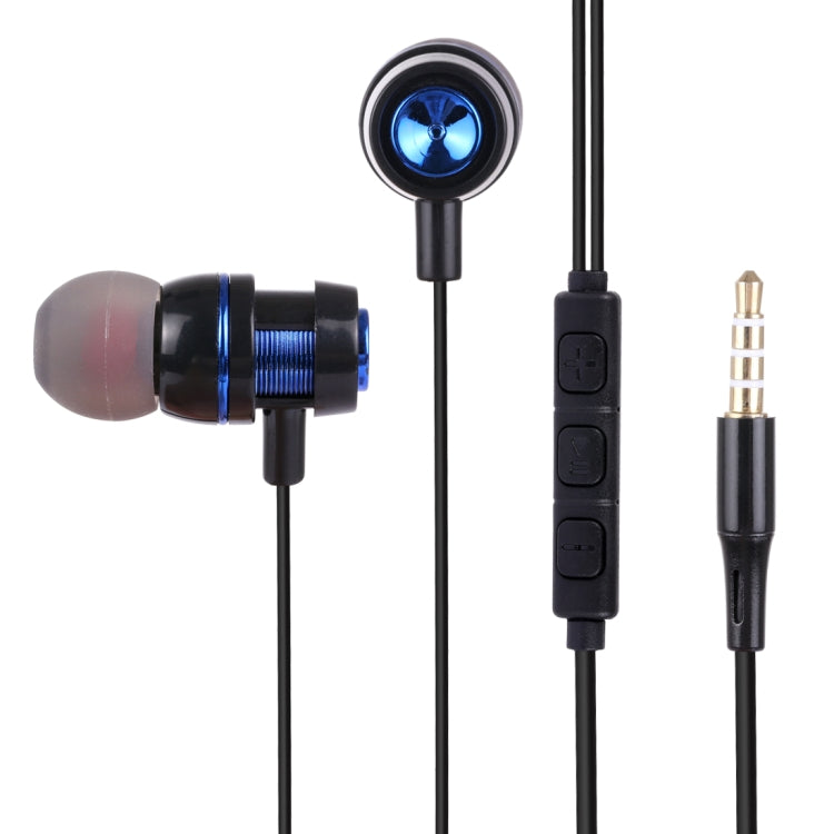 HAWEEL Pure Voice In-Ear Headphones with 3.5mm Jack Metal Head with Mic and Line Control for iPhone Galaxy Huawei Xiaomi LG HTC and other Smart Phones (Blue)