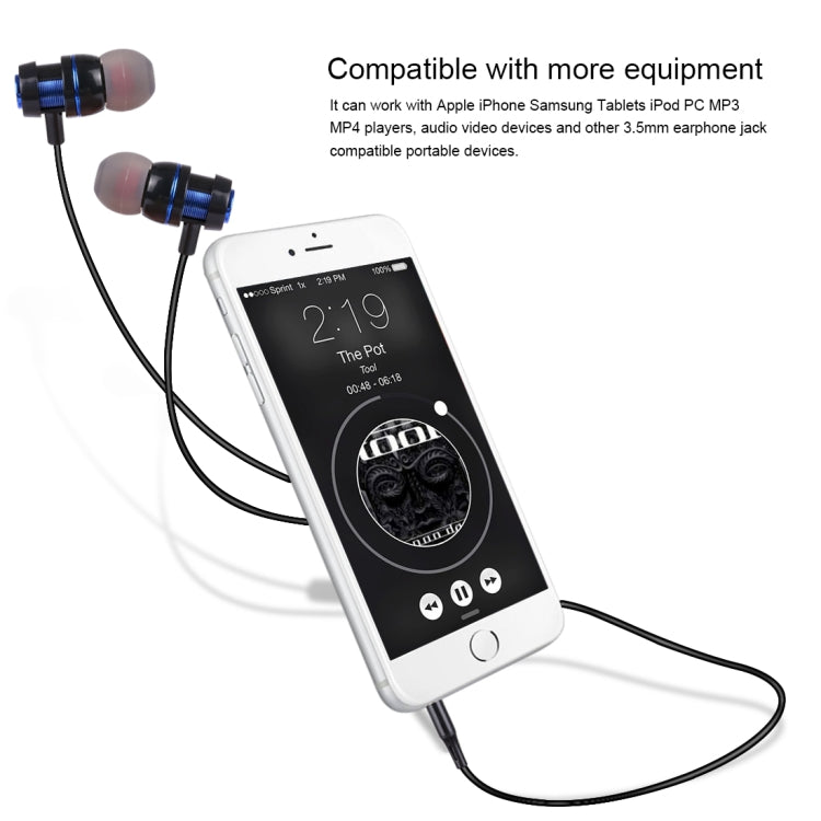 HAWEEL Pure Voice Écouteurs intra-auriculaires avec tête en métal Jack 3,5 mm avec micro et contrôle de ligne pour iPhone Galaxy Huawei Xiaomi LG HTC et autres téléphones intelligents (Bleu)