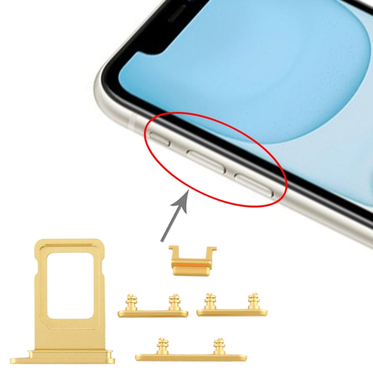 Tiroir Carte SIM + Touche Latérale pour iPhone 11 (Jaune)