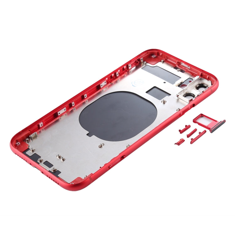 Back Housing Cover with SIM Card Tray and Side Keys and Camera Lens for iPhone 11 (Red)