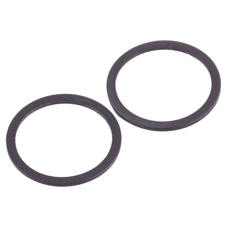 2 Pieces Back Camera Glass Lens Metal Protective Hoop Ring for iPhone 12 (Black)