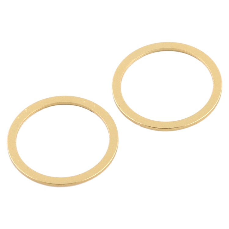 2 Pieces Back Camera Glass Lens Metal Protective Hoop Ring for iPhone 12 (Gold)
