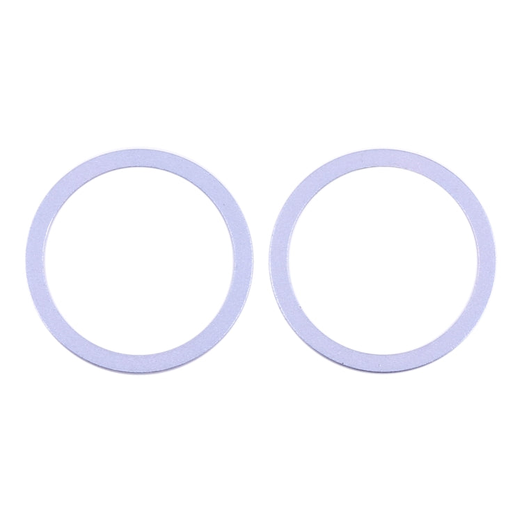 2 pièces anneau de protection en métal pour lentille en verre de caméra arrière pour iPhone 12 (violet)