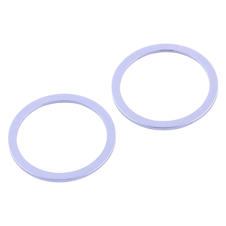 2 Pieces Back Camera Glass Lens Metal Protective Hoop Ring for iPhone 12 (Purple)