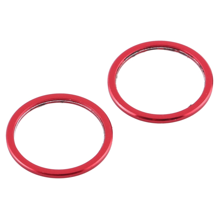 2 pièces anneau de protection en métal pour lentille en verre de caméra arrière pour iPhone 12 (rouge)