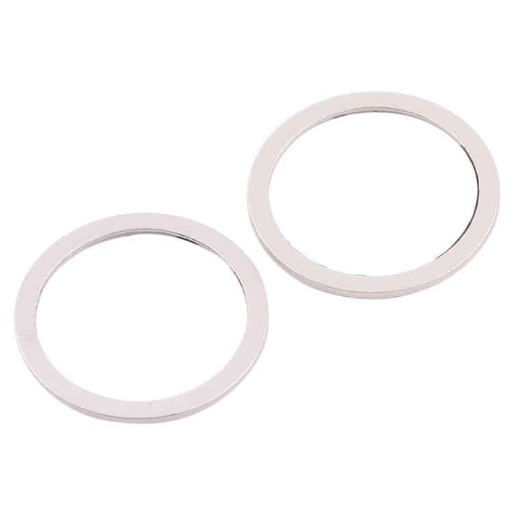 2 pièces anneau de protection en métal pour lentille en verre de caméra arrière pour iPhone 12 (blanc)