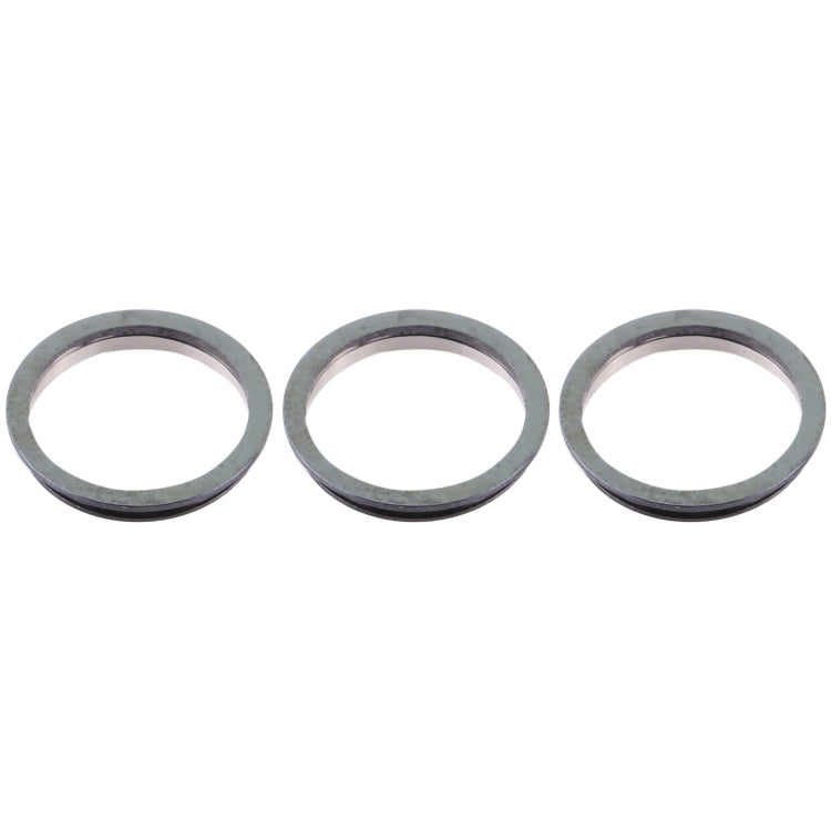 3 pièces anneau de protection en métal pour lentille en verre de caméra arrière pour iPhone 12 Pro (bleu d'eau)