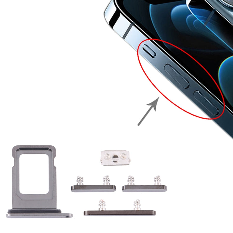 SIM Card Tray + Side Keys for iPhone 12 Pro (Graphite)