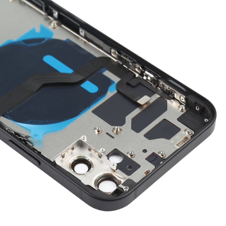 Couvercle de batterie arrière (avec touches latérales et plateau de carte et module de charge sans fil Power + Volume Flex Cable) pour iPhone 12 (noir)