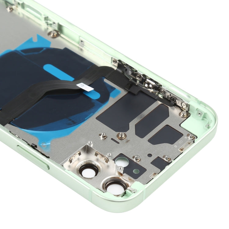 Couvercle de batterie arrière (avec touches latérales et plateau de carte et câble flexible d'alimentation + volume et module de charge sans fil) pour iPhone 12 (vert)