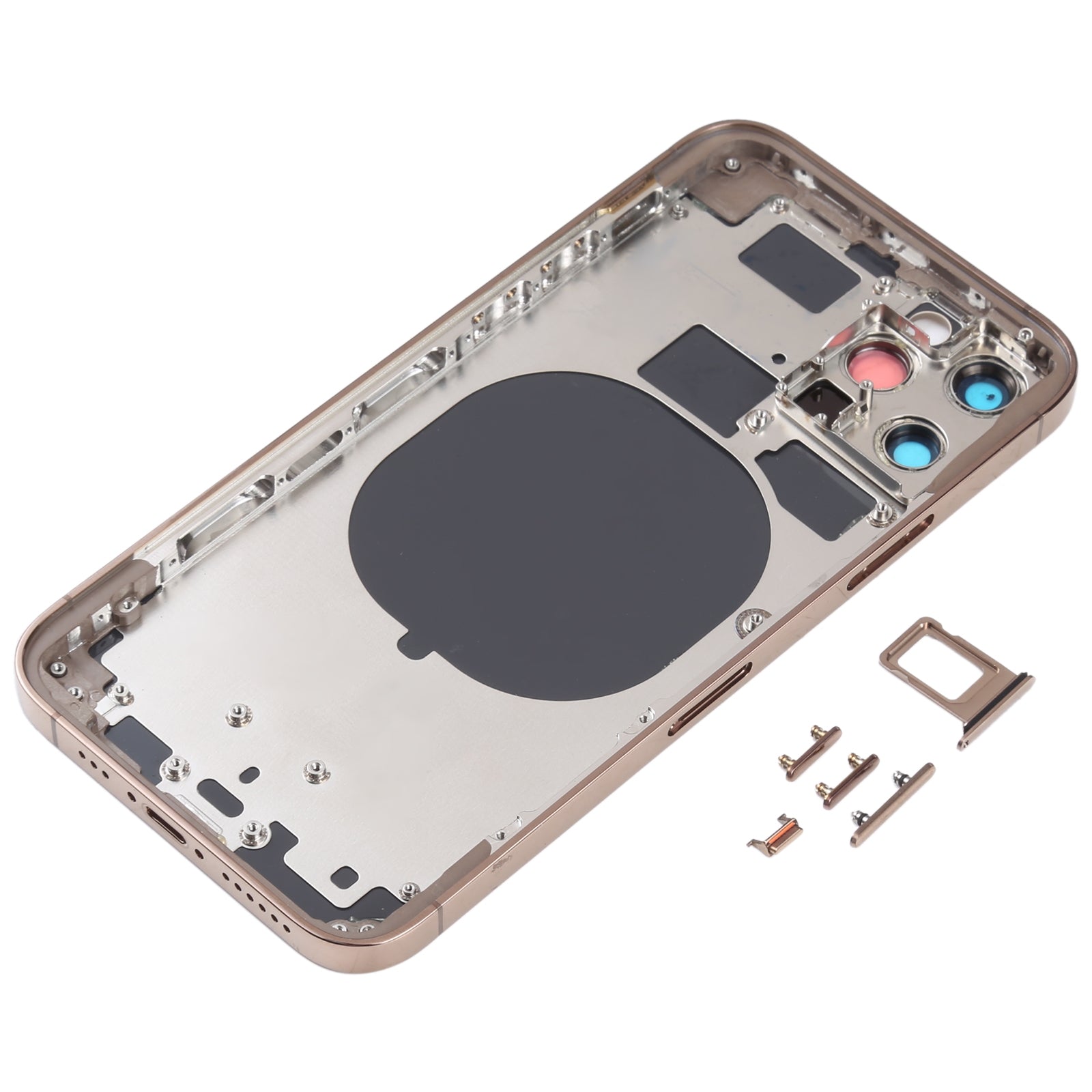 Carcasa Chasis Tapa Bateria Apple iPhone 11 Pro imitacion iPhone 12 Pro Dorado