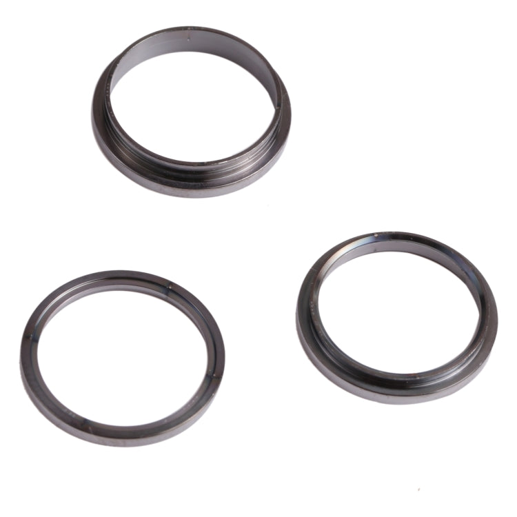 3 PCS Back Camera Glass Lens Metal Exterior Protective Ring Hoop Ring For iPhone 13 Pro Max (Black)