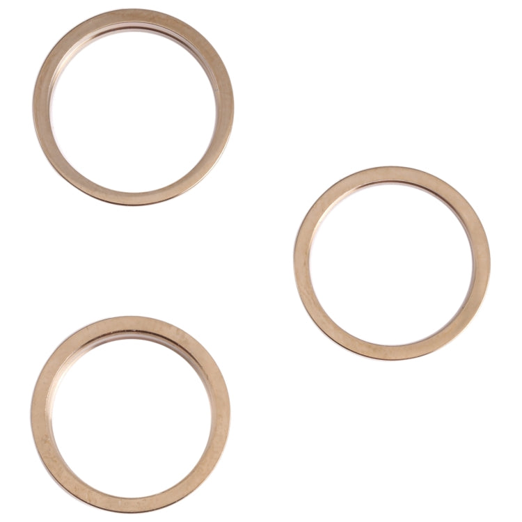 3 PCS Back Camera Glass Lens Metal Outer Protector Ring Hoop For iPhone 13 Pro Max (Gold)
