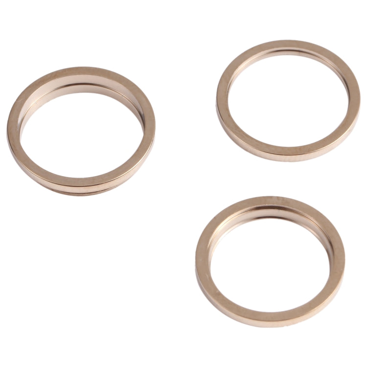 3 PCS Back Camera Glass Lens Metal Outer Protector Ring Hoop For iPhone 13 Pro Max (Gold)