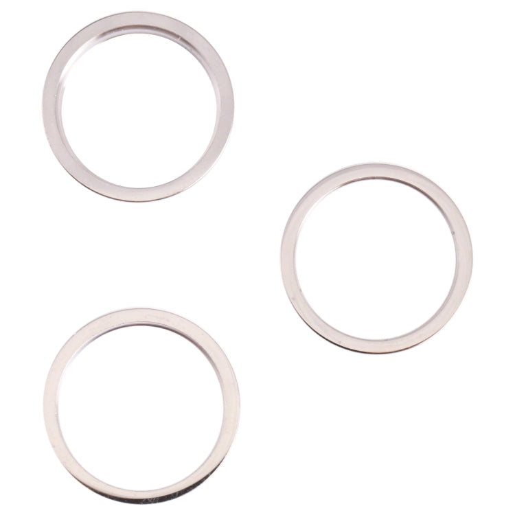 3 PCS Back Camera Glass Lens Metal Outer Protector Ring Hoop For iPhone 13 Pro Max (White)