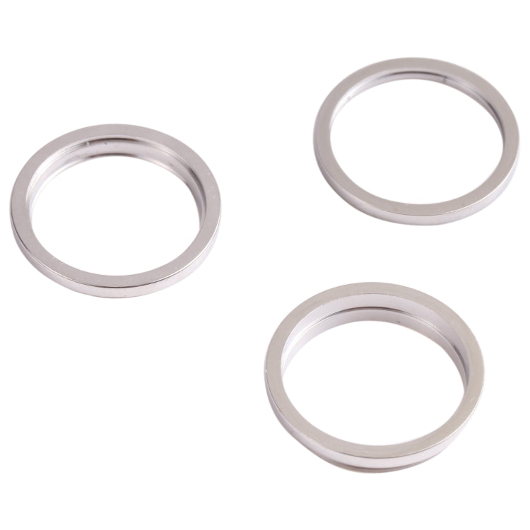 3 PCS Back Camera Glass Lens Metal Outer Protector Ring Hoop For iPhone 13 Pro Max (White)