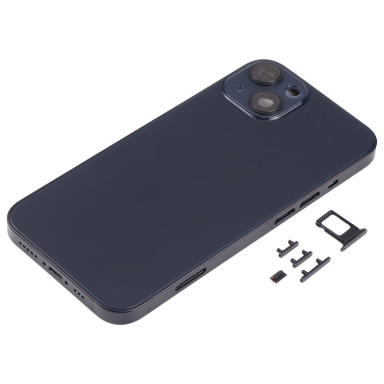 Coque arrière avec plateau pour carte SIM et touches latérales et objectif de l'appareil photo pour iPhone 13 (noir)