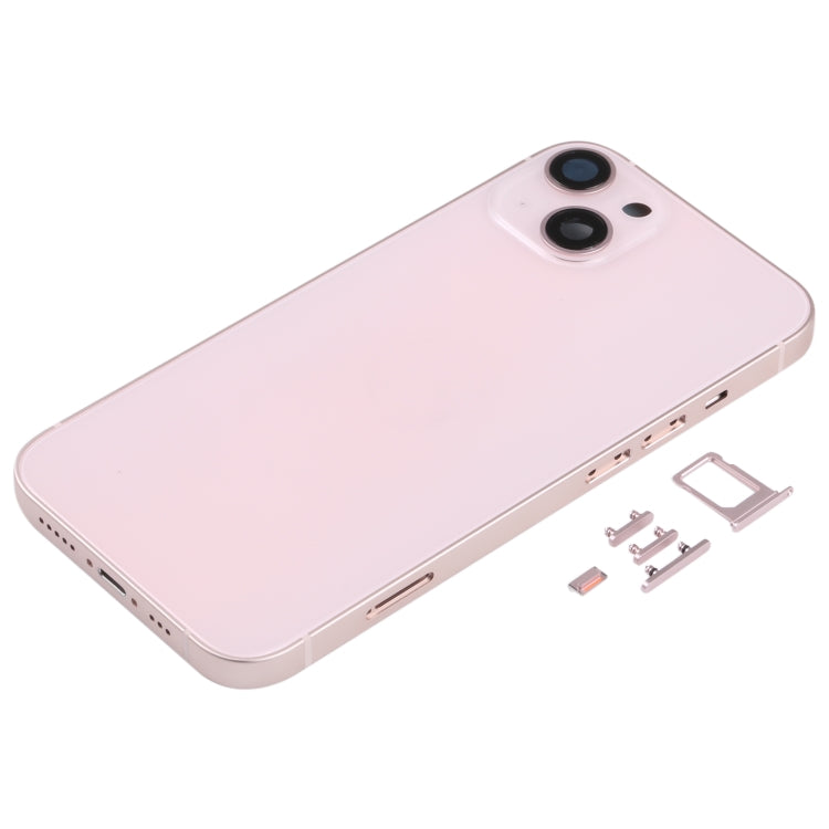 Coque arrière avec plateau pour carte SIM et touches latérales et objectif de l'appareil photo pour iPhone 13 (Rose)