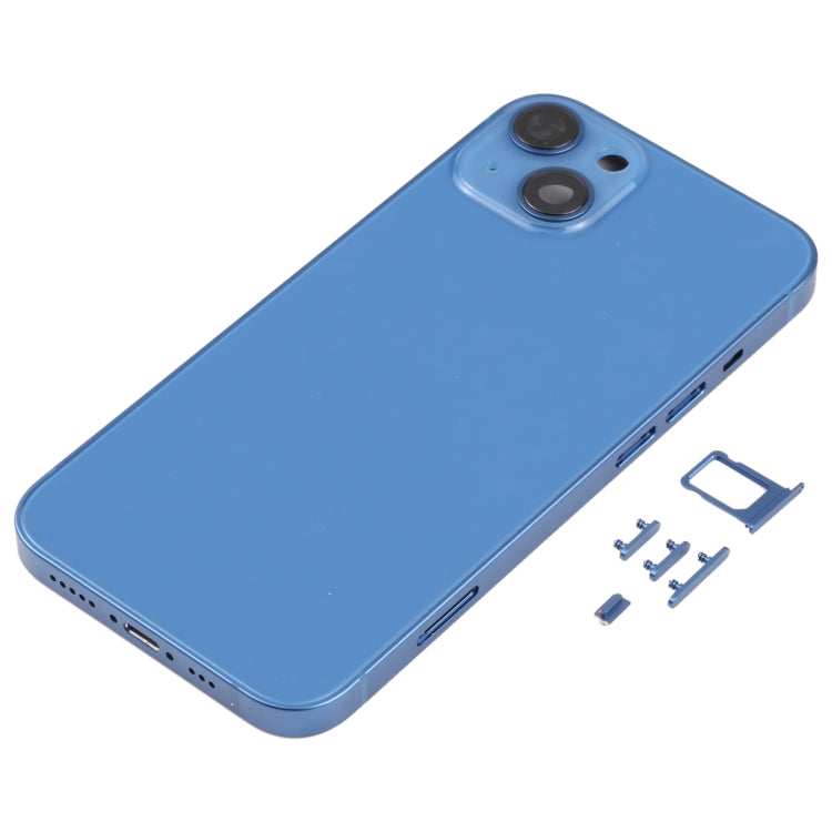 Back Housing Cover with SIM Card Tray and Side Keys and Camera Lens for iPhone 13 (Blue)