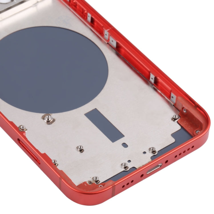 Coque arrière avec plateau pour carte SIM et touches latérales et objectif de l'appareil photo pour iPhone 13 (rouge)