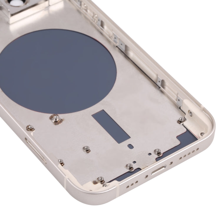 Coque arrière avec plateau pour carte SIM et touches latérales et objectif de l'appareil photo pour iPhone 13 (Blanc)