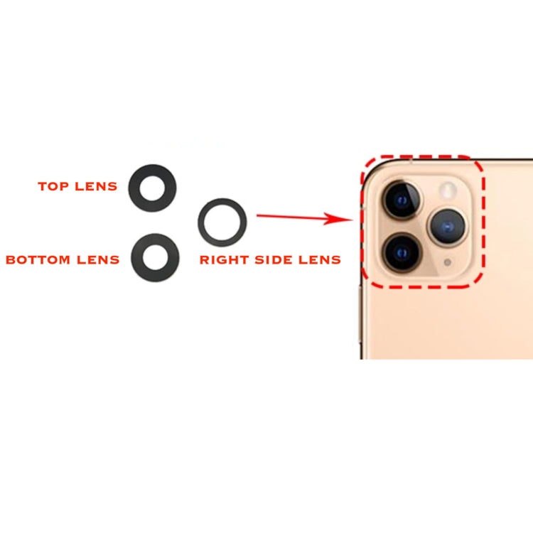 3 PCS/Set Rear Camera Lens For iPhone 11 Pro
