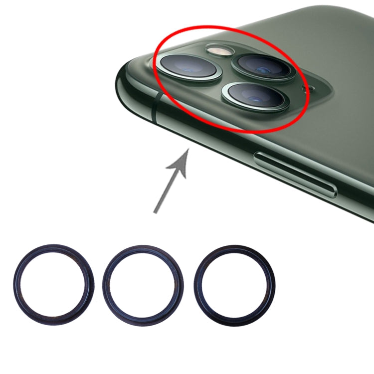 3 Pièces Anneau de Protection en Métal pour Lentille en Verre de Caméra Arrière pour iPhone 11 Pro et 11 Pro Max (Vert)