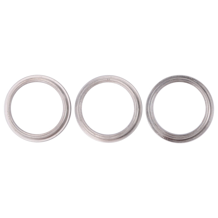 3 Pieces Back Camera Glass Lens Metal Protective Ring Ring for iPhone 11 Pro and 11 Pro Max (Silver)