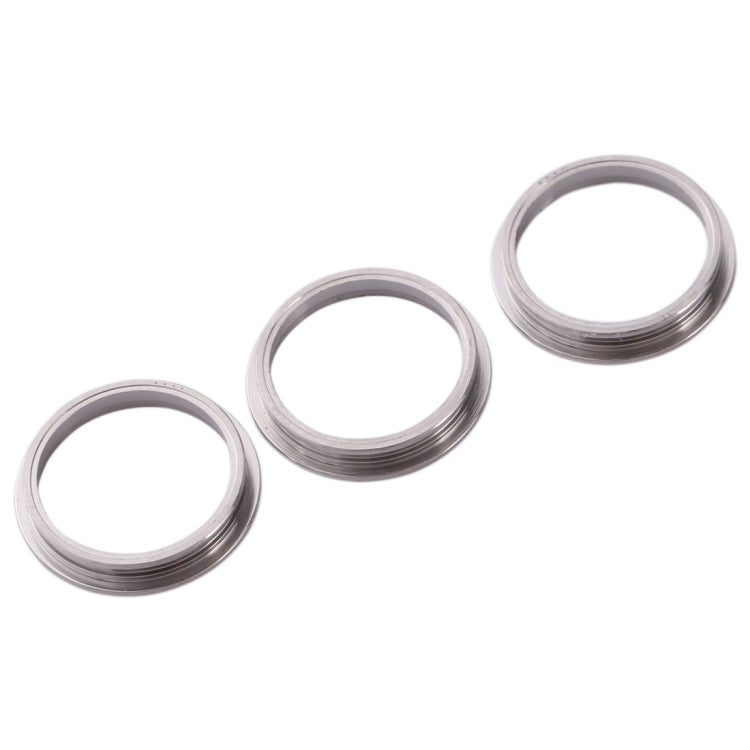 3 Pieces Back Camera Glass Lens Metal Protective Ring Ring for iPhone 11 Pro and 11 Pro Max (Silver)