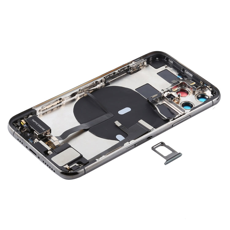 Battery Back Cover Assembly (with Side Keys &amp; Power Button + Volume Button Flex Cable &amp; Wireless Charging Module &amp; Motor &amp; Charging Port &amp; Speaker &amp; Camera Lens Band) for iPhone 11 Pro Max (Grey)