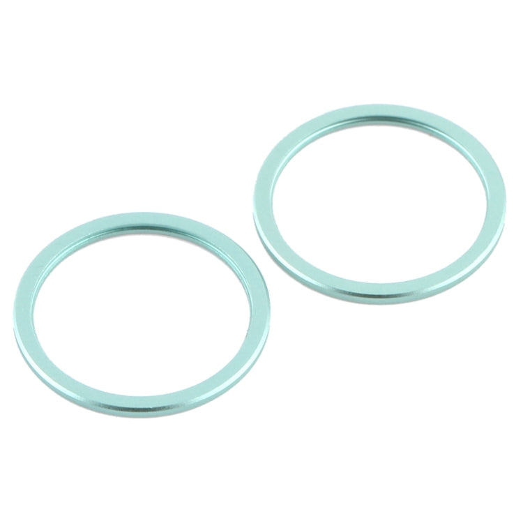2PCS Back Camera Glass Lens Metal Protective Ring Ring for iPhone 12 Mini (Green)
