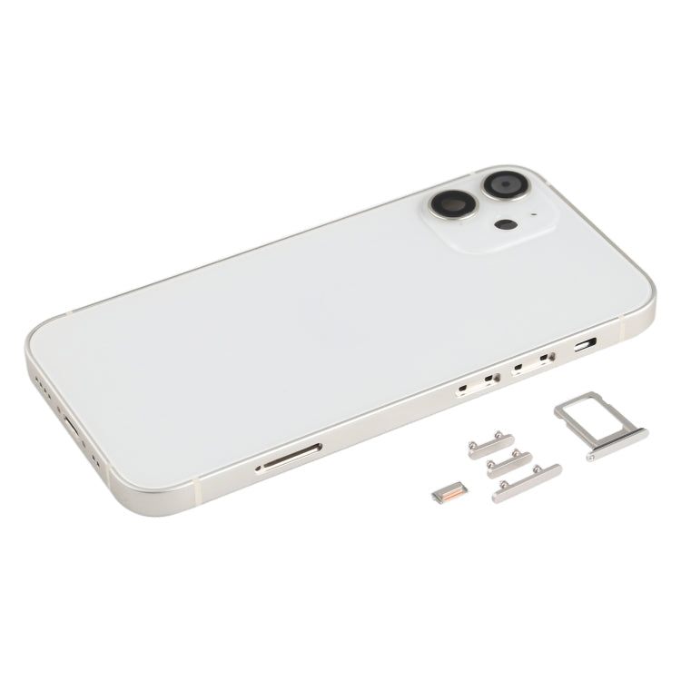 Coque arrière avec plateau pour carte SIM et touches latérales et objectif de l'appareil photo pour iPhone 12 Mini (Noir)