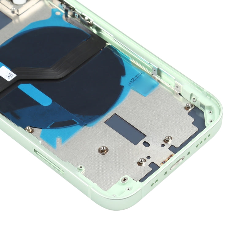 Couvercle de batterie arrière (avec touches latérales et plateaux de cartes et câble flexible d'alimentation + volume et module de charge sans fil) pour iPhone 12 Mini (Vert)