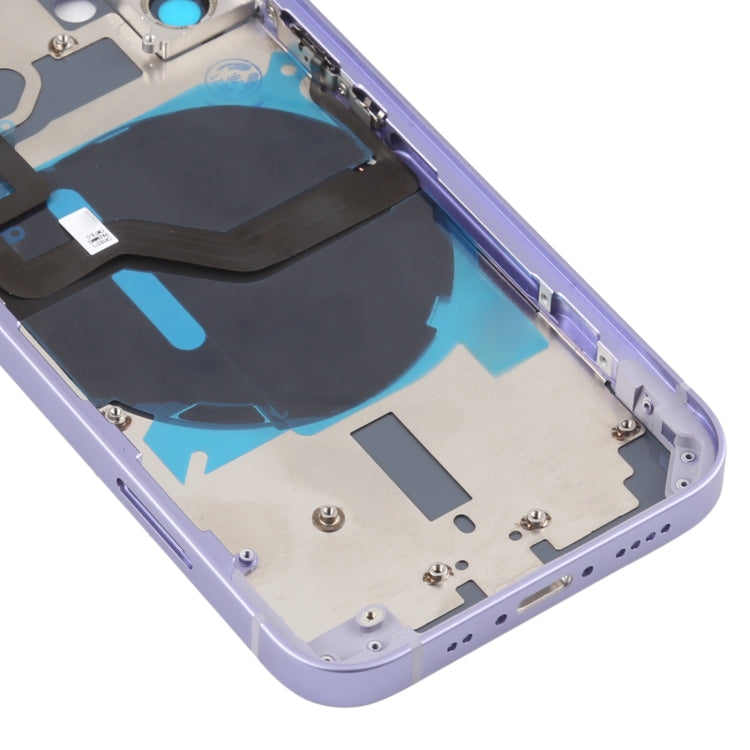 Couvercle de batterie arrière (avec touches latérales et plateau de carte et module de charge d'alimentation + volume et charge sans fil) pour iPhone 12 Mini