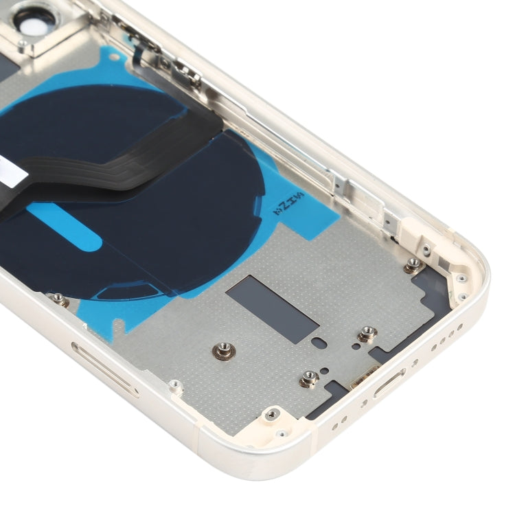 Coque arrière de batterie (avec touches latérales et plateau de carte et module de charge sans fil Power + Volume Flex Cable) pour iPhone 12 Mini (Blanc)