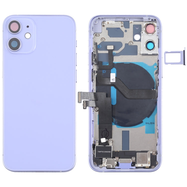 Battery Back Cover Assembly (with Side Keys and Speaker and Speaker Motor and Camera Camera and a Power Button + Volume Button + Charging Port and Wireless Charging Module) For iPhone 12 Mini