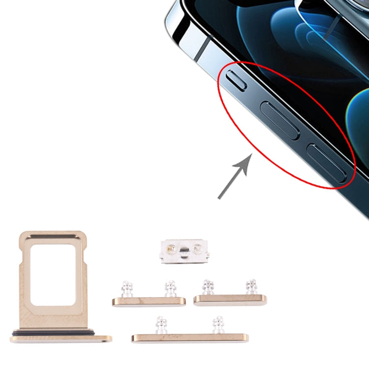 SIM Card Tray + Side Keys for iPhone 12 Pro Max (Gold)