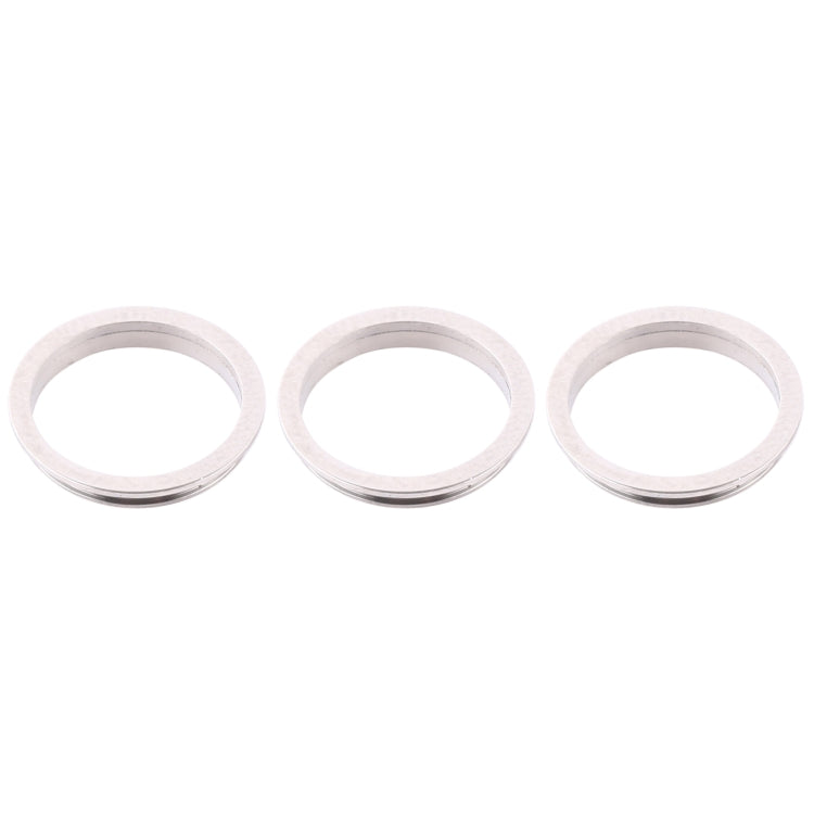 3 Pieces Back Camera Glass Lens Metal Protective Ring Ring for iPhone 12 Pro Max (Silver)