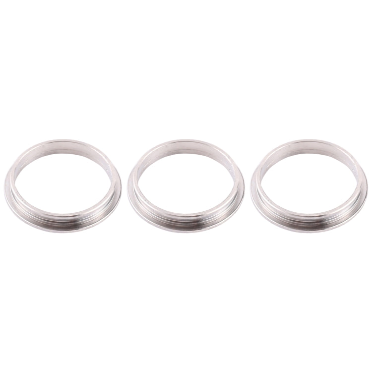 3 Pieces Back Camera Glass Lens Metal Protective Ring Ring for iPhone 12 Pro Max (Silver)