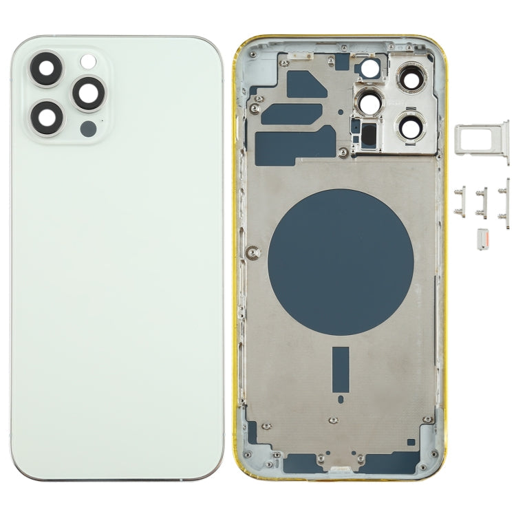 Coque arrière avec plateau pour carte SIM et touches latérales et objectif de l'appareil photo pour iPhone 12 Pro Max (Vert)