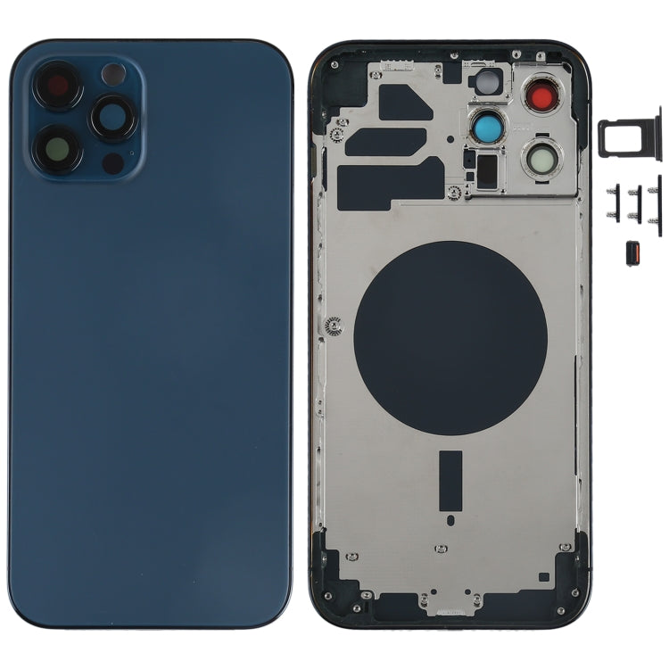 Coque arrière avec plateau pour carte SIM et touches latérales et objectif d'appareil photo pour iPhone 12 Pro Max