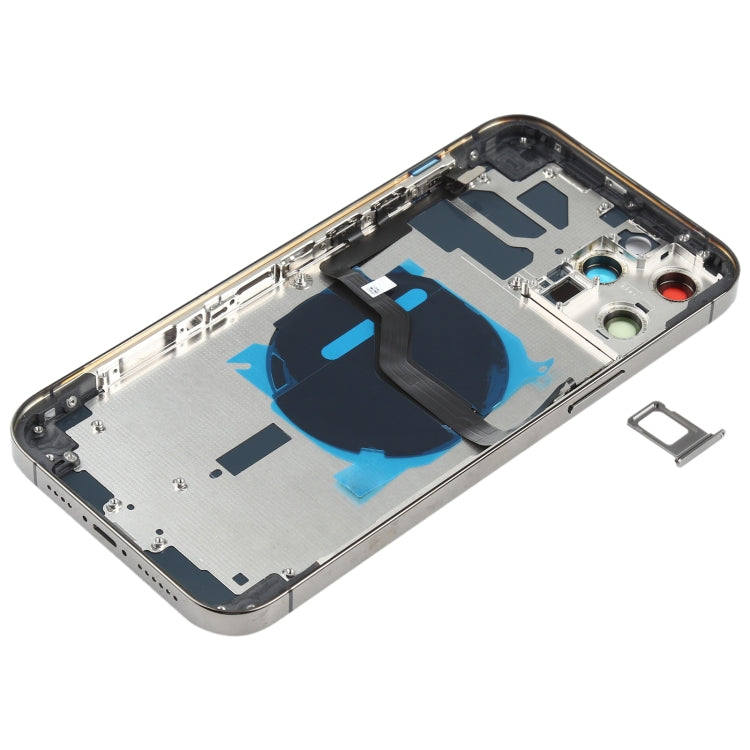 Coque arrière de batterie (avec touches latérales et plateau de carte et module de charge sans fil Power + Volume Flex Cable) pour iPhone 12 Pro Max (Noir)
