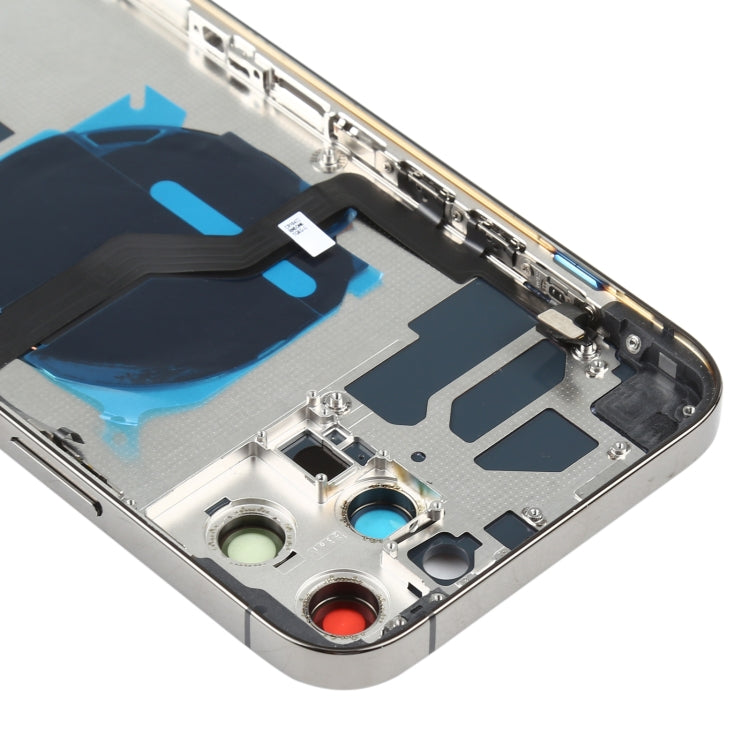 Tapa Trasera de la Batería (con llaves Laterales y Bandeja de Tarjetas y Power + Volumen Flex Cable Wireless Carging Module) Para iPhone 12 Pro Max (Negro)