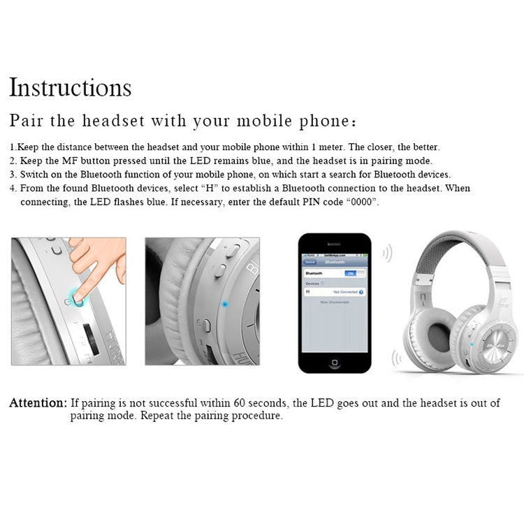 Bluedio HT Turbine Auriculares Stereo Inalámbricos Bluetooth 4.1 con Micrófono Para iPhone Samsung Huawei Xiaomi HTC y otros Teléfonos Inteligentes todos los dispositivos de Audio (Negro)