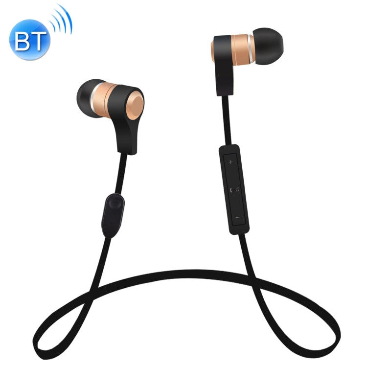 BTH-I8 Stereo Sound Quality Magnetic Absorption V4.2 + EDR Bluetooth Sports Headphones Distance: 8-15 m For iPad iPhone Galaxy Huawei Xiaomi LG HTC and other Smart Phones (Gold)