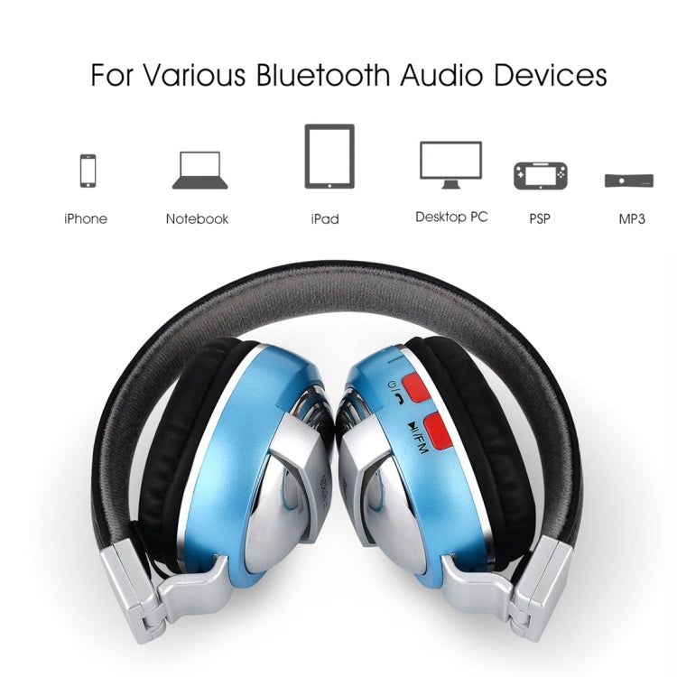 BTH-868 Calidad de Sonido Stereo V4.2 Auriculares Bluetooth Distancia Bluetooth: 10M Admite la entrada de Audio de 3.5mm y FM (Azul)