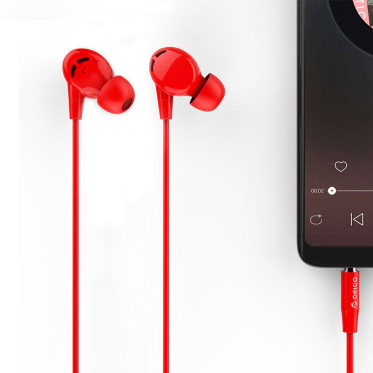ORICO SOUNDPLUS-RP1 1.2m In-Ear Music Headphones with Mic for iPhone Galaxy Huawei Xiaomi LG HTC and other Smartphones (Red)